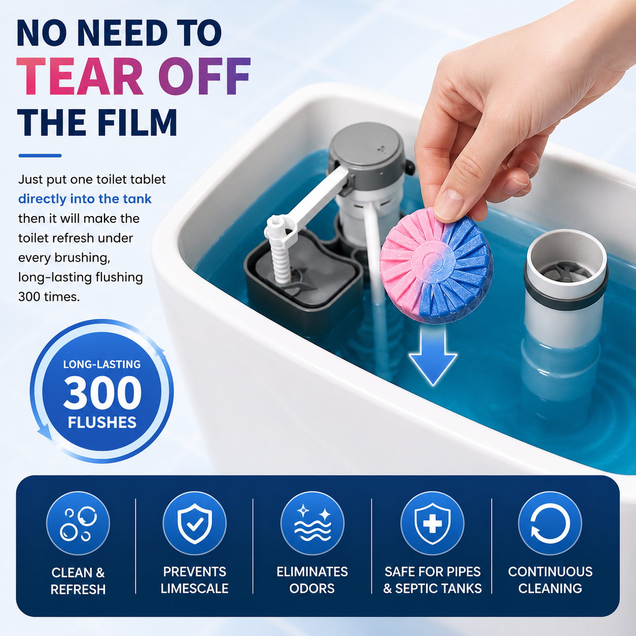 PureFlush™ Dual-Color Toilet Cleaner Tablets