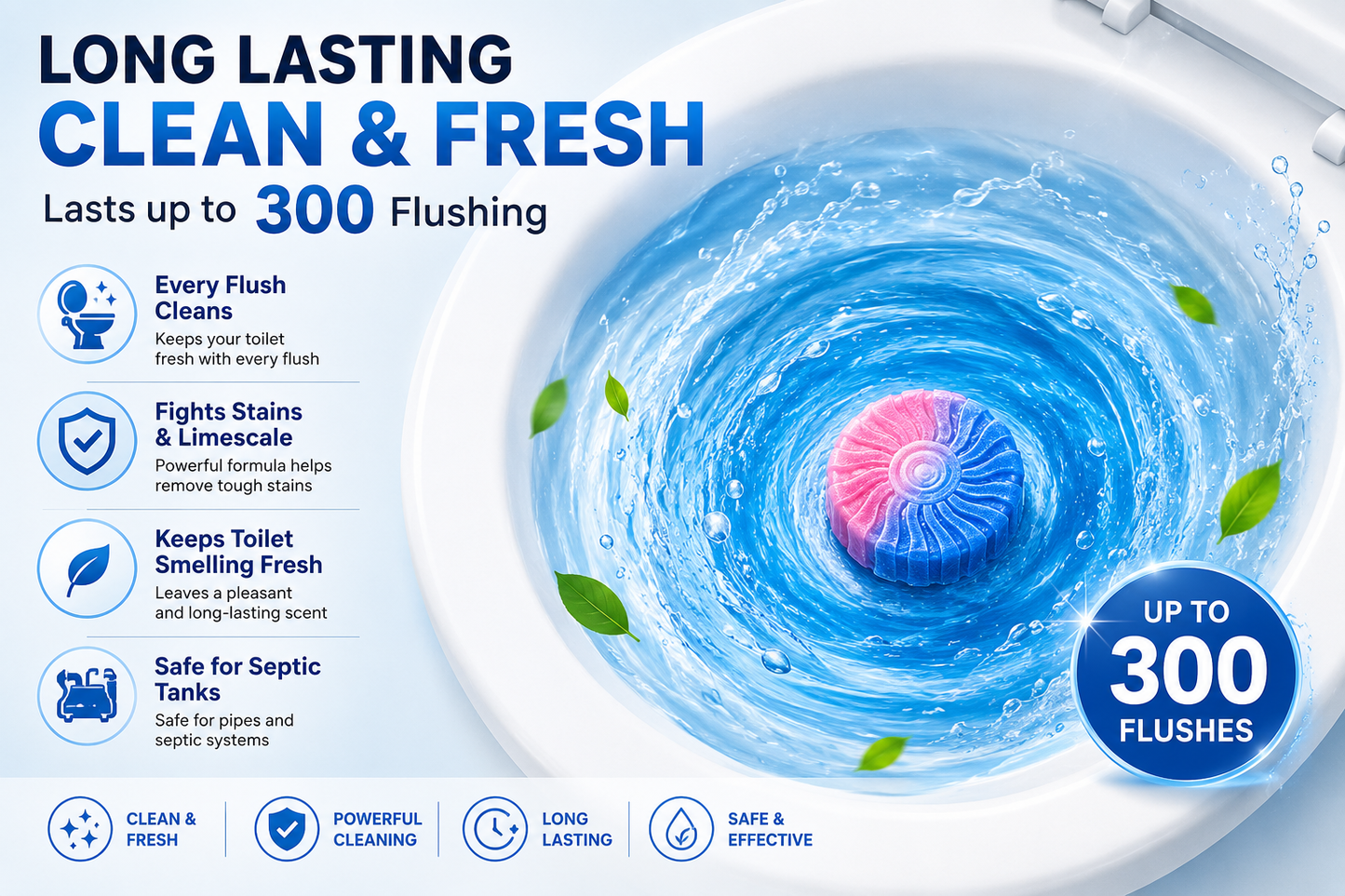 PureFlush™ Dual-Color Toilet Cleaner Tablets