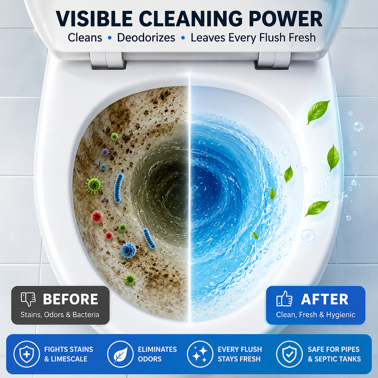 PureFlush™ Dual-Color Toilet Cleaner Tablets
