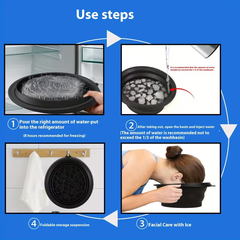 IceGlow™ Foldable Facial Ice Bath Bowl